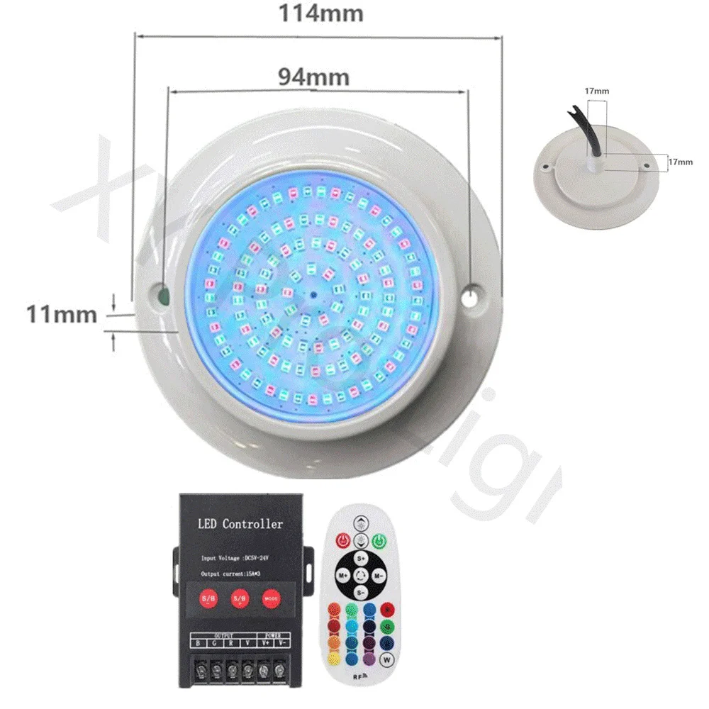 

RGB LED Pool Light 12V RF Radio Frequency Control Outdoor/Indoor 12W Underwater Lamp Fountains,Landscapes-Piscina Luz Spotlights