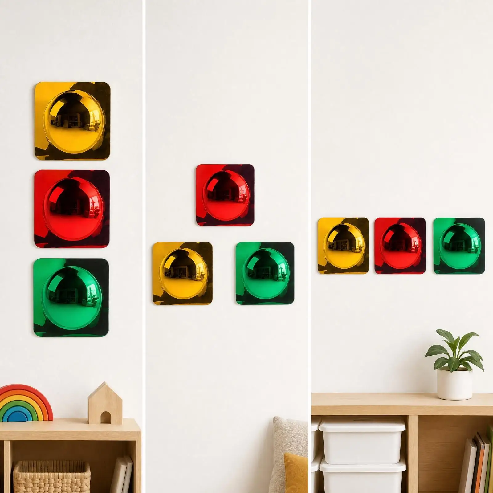 Square Acrylic Bubble Mirror for Kids Sensory Exploration Enlarged Distorted Reflection for Visual Learning