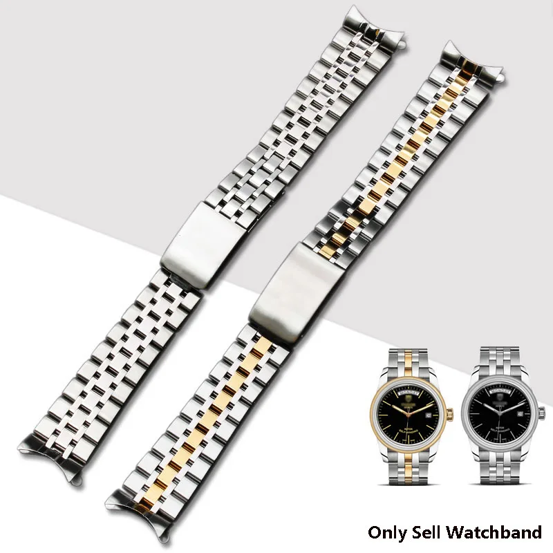 High Quality 17mm 19mm 20mm Silver Stainless Steel Watchband For Tudor Hydro Watch Strap Wrist Bracelet Deployment Clasp