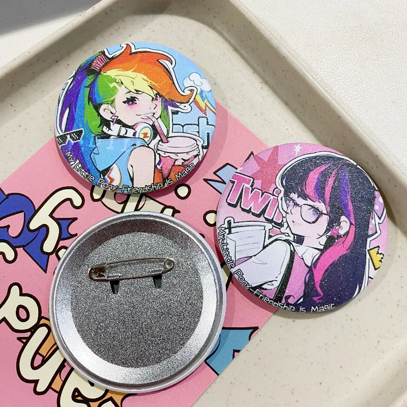 58mm My Little Pony Badge Decoration Card Purple Yue Biqi Soft Girl Heart Lovely Bright Film Homemade Gift Surprise Collection