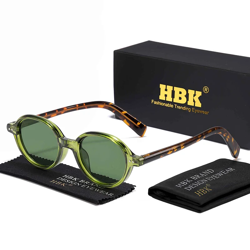 

HBK Fashion Round Small Frame Men's Sunglasses Brand Design Sun Glasses Women's Party Travel Decoration Glasses
