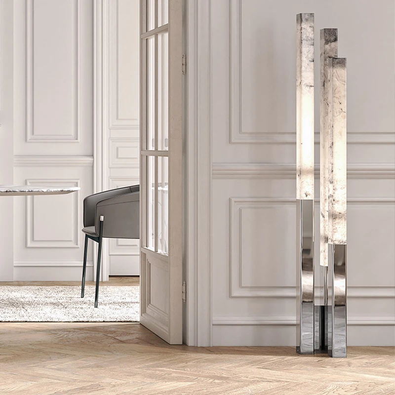 Modern Scandinavian LED Marble Standing Light Floor Lamp for Lobby Modern Designer Minimalist Indoor Floor Bedroom Hotel