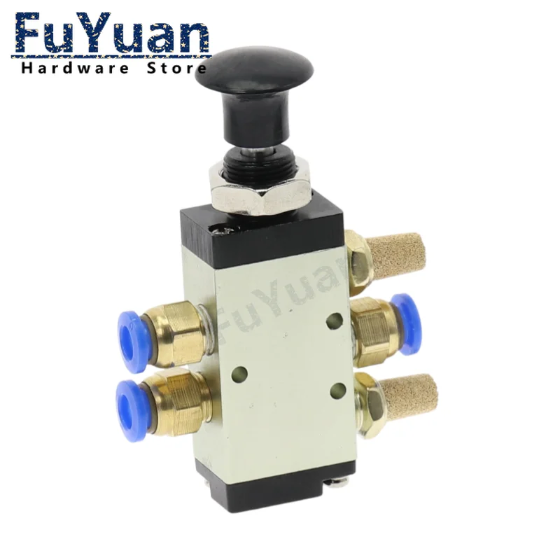 4R110-06 2 Position 5 Way Pneumatic Air Hand Lever Operated Solenoid Valve Fittings Connector Muffler