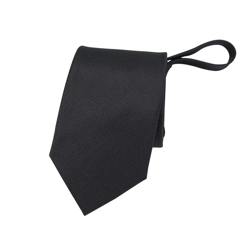 New men's lazy tie fashionable polyester silk zipper free tie available in multiple colors