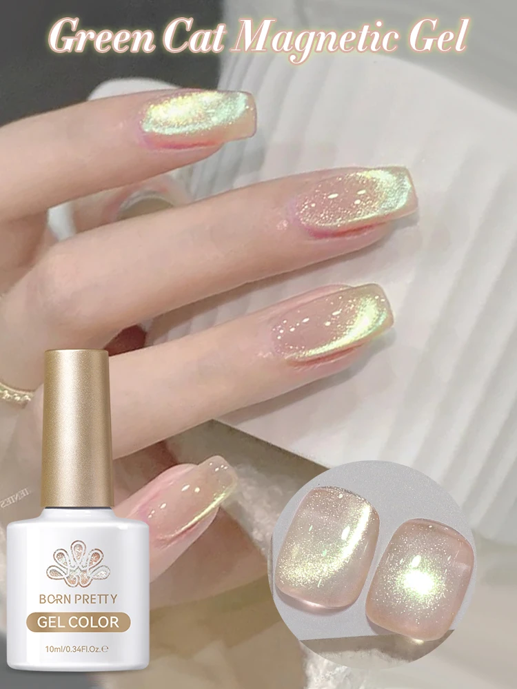BORN PRETTY 10ml Gold Cat Magnetic Gel Ultra Shine Silver Gold Glitter Winter Jelly Color Soak Off UV LED Gel Nail Art Varnish — zdjęcie 2