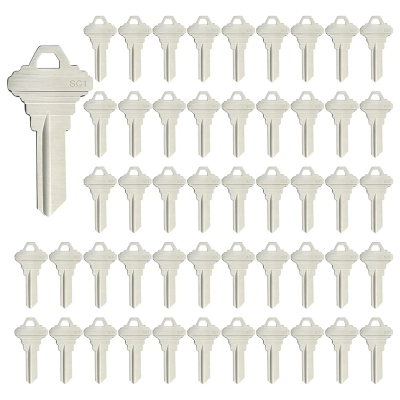 

CEA Blank Keys SC1 Key Blanks Pack Of 100Pcs Blank Key House Office Brass Key Blank, Silver