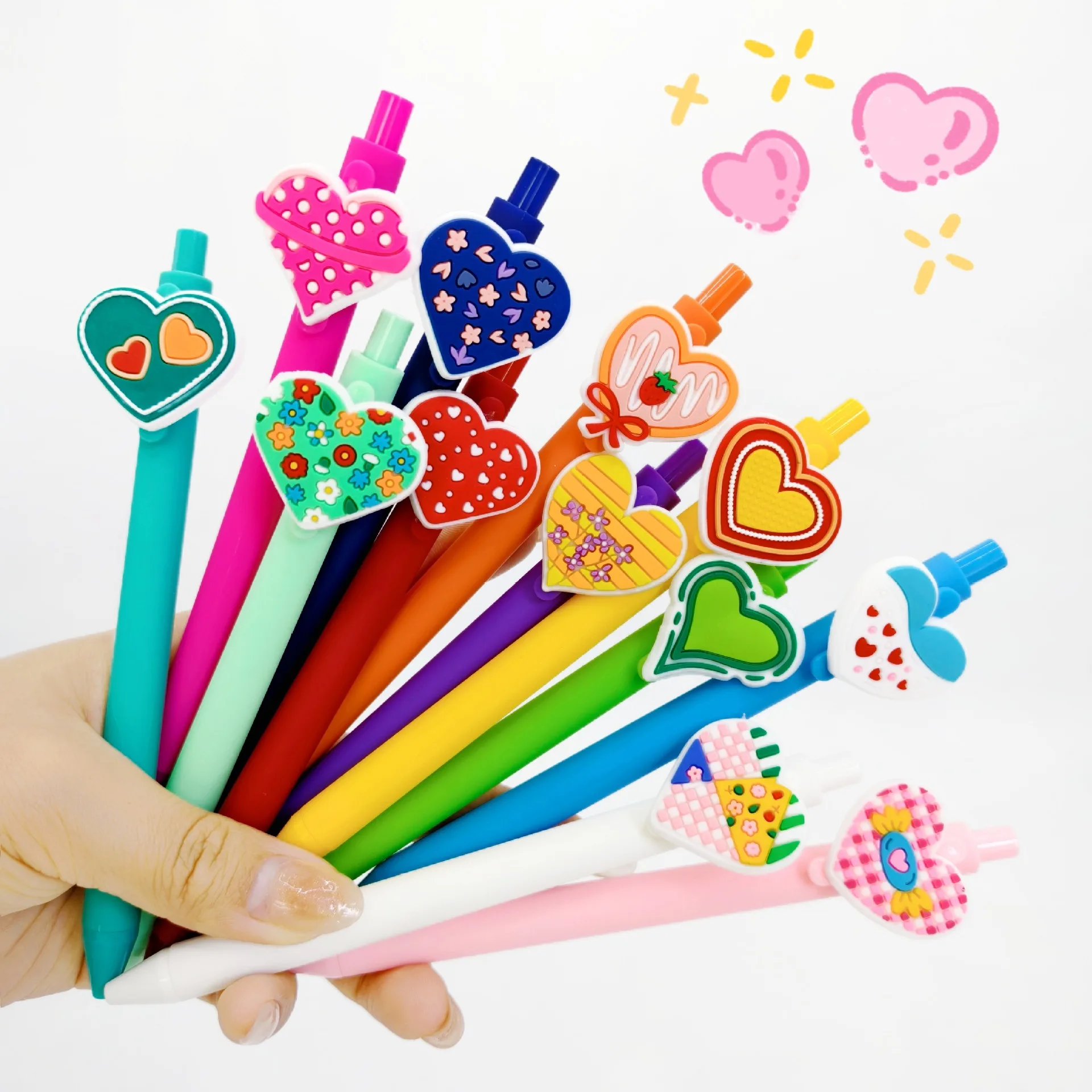 2025 جديد الكتابة على الجدران الحب سلسلة قلم حبر جاف ملون الحب على شكل قلم توقيع الطالب التصحيح القلم الموسم المفتوح هدية #2