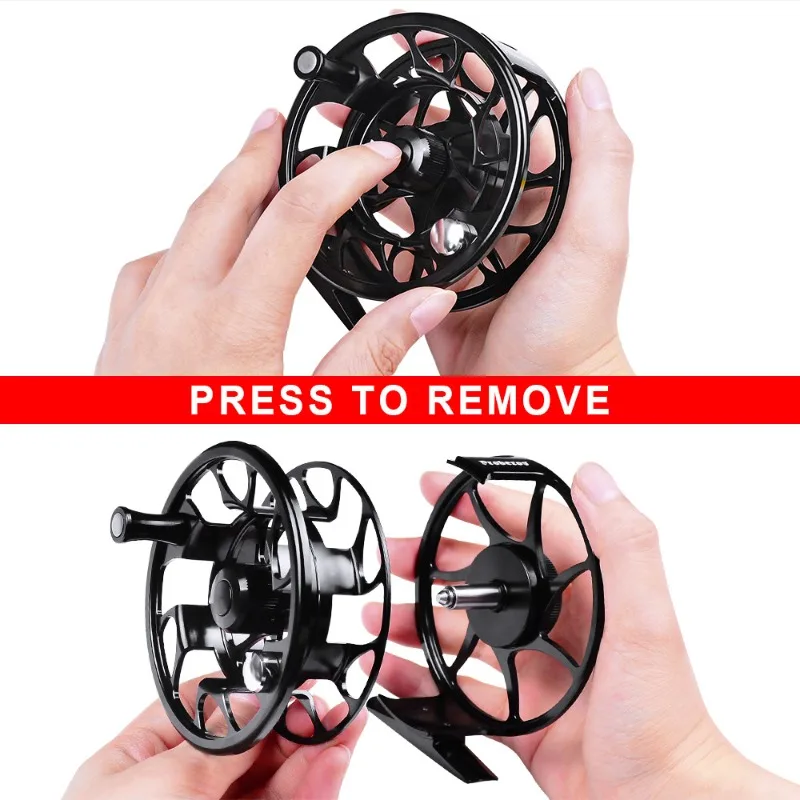 

All-Metal Fishing Reel with Adjustable Drag for Line Reeling Center-Tip Rock Rod Raft Baitcasting Fly Fishing Reel