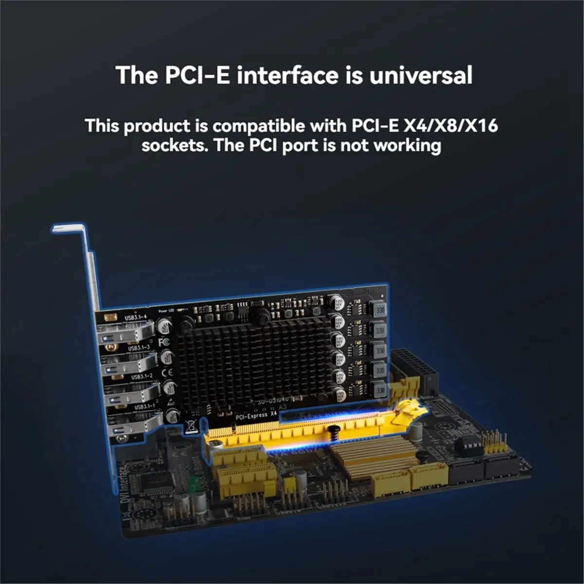 OKgood PCIE USB Card 4 Port USB Multiplier Hub PCI-E X4 to 4 Port USB3.1 Expansion Card USB 3.2 Gen2 40Gbps for PC