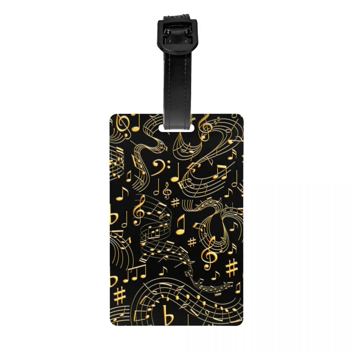 

Music Musical Notes Luggage Tag Custom Baggage Tags Privacy Cover ID Label
