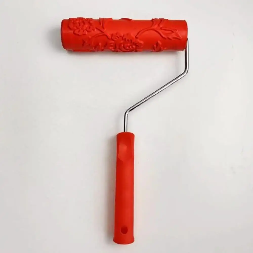 Rubber Wood Pattern Roller Tool For Wall Decoration Artistic Texture Paint Applicator DIY Home Painting Accessory