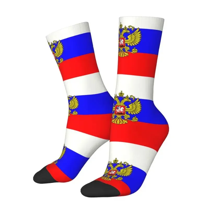 Russian Flag Dress Socks Men Women Male Breathable Warm Fashion Crazy Crew Socks