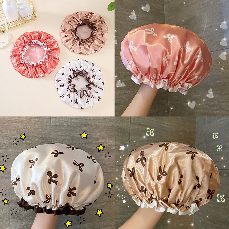 Gorro de Ducha Impermeable de Doble Capa, Antisuciedad, para Cocina, Baño, Elástico y Cómodo