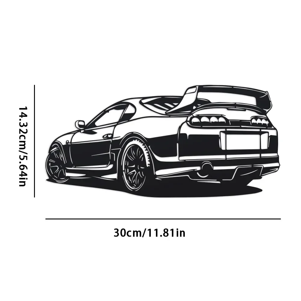Décoration murale en métal pour voiture de luxe moderne - Design élégant en fer noir, parfait pour l