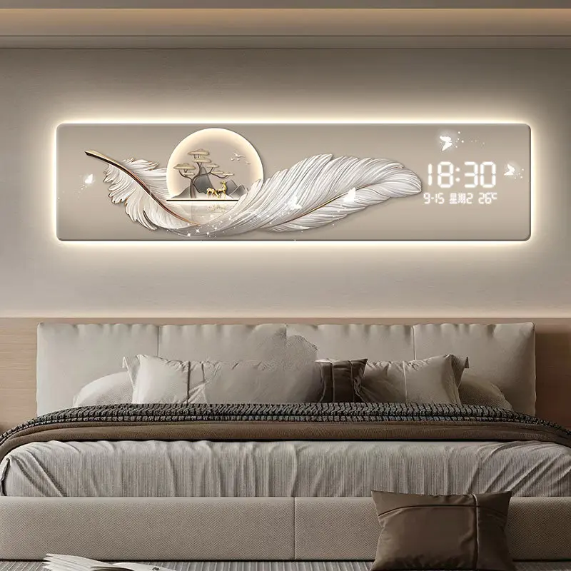 high-end digital electronic clock modern light luxury bedroom decorative painting LED zegar ścienny duży living room furniture