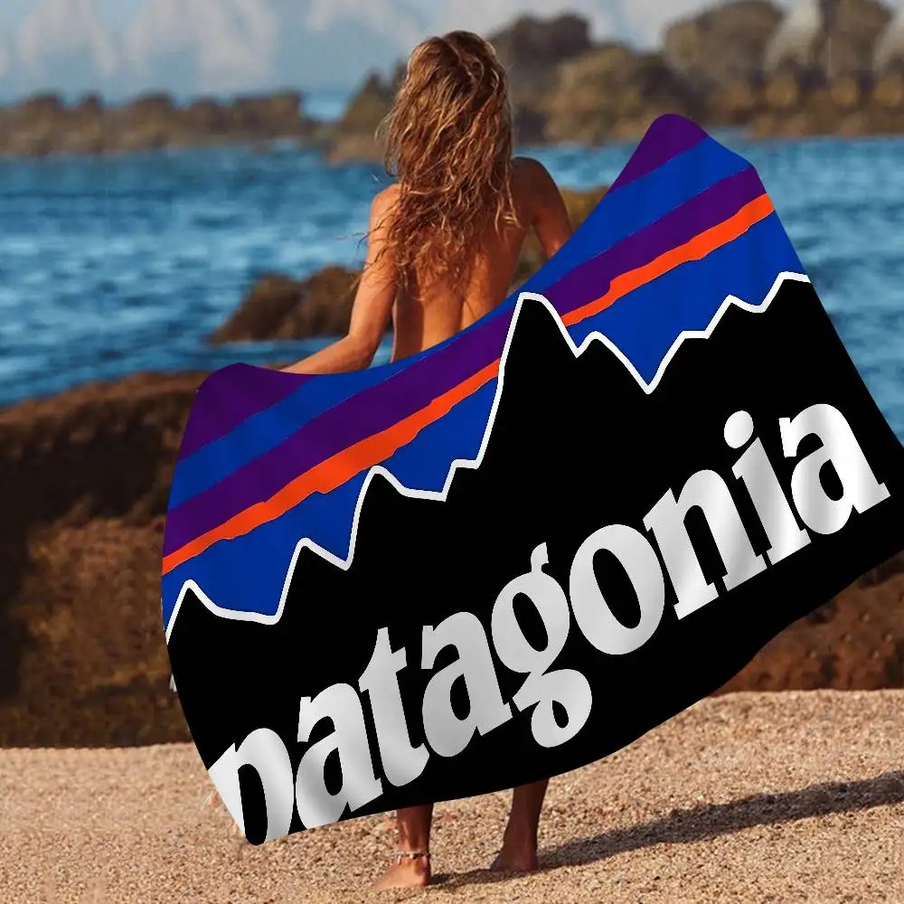 Toalla de baño P-Patagonias de microfibra suave, absorbente, transpirable, para niñas, toalla de playa decorativa con dibujos animados