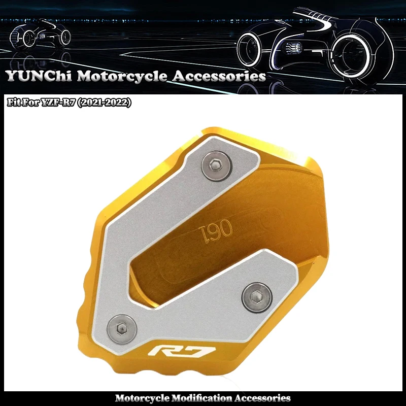 Fit For YAMAHA YZFR7 YZF-R7 YZF R7 2021-2022 Motorcycle CNC Kickstand Foot Side Stand Extension Pad Support Plate Enlarge
