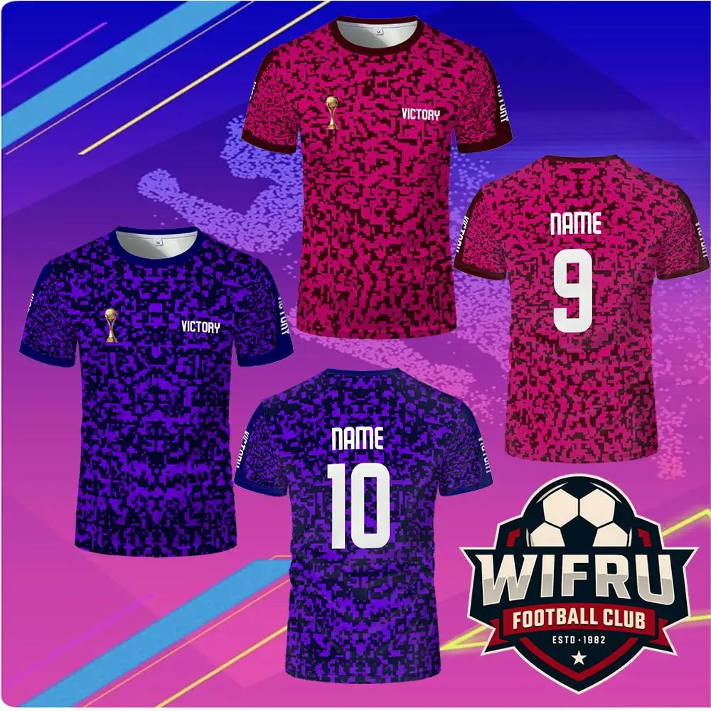 

Men's Camouflage Quick-dry Football T-shirt Gym Fitness Unisex Breathable Sportswear Youth Race Training Custom Uniform Jersey