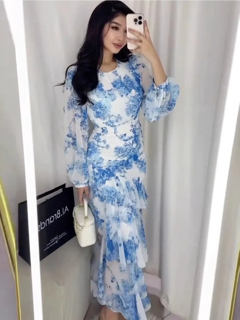 Vestido Eid para mujer Abaya musulmán Ramadán Jalabiya gasa estampado Vestidos de fiesta Dubai vestido largo Marruecos Islam Vestidos Largos 2026