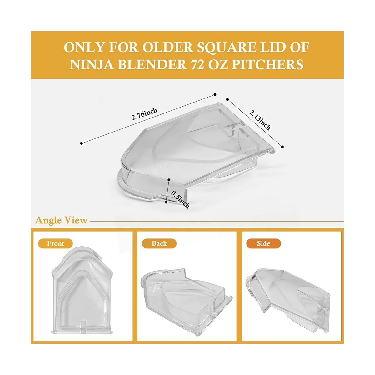 2Pcs Spout Cover for Ninja Blender Lid, for Ninja Blender 72Oz Pitcher Lid Flap Spout Cover, Clear