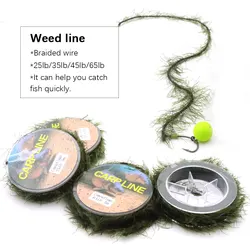 5m Realistic Weed Carp Fishing Line Method Feeder Hair Rigs Carp Fishing Accessories Braid Soft Hooklink For Carp Coarse Tackle