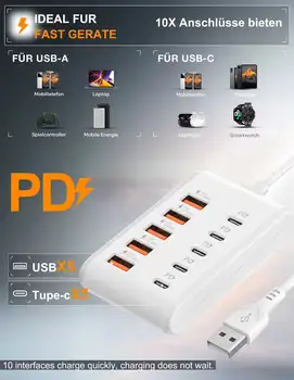 10 best sales מטען USB עם 10 יציאות - №10