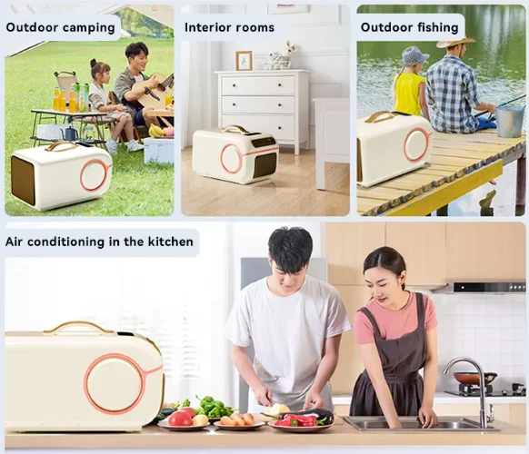 Portable Air Conditioner, Mini Dehumidifier, Camping AC Unit, Small Space Cooling, Compact Portable AC, 2-in-1 Cooler Machine