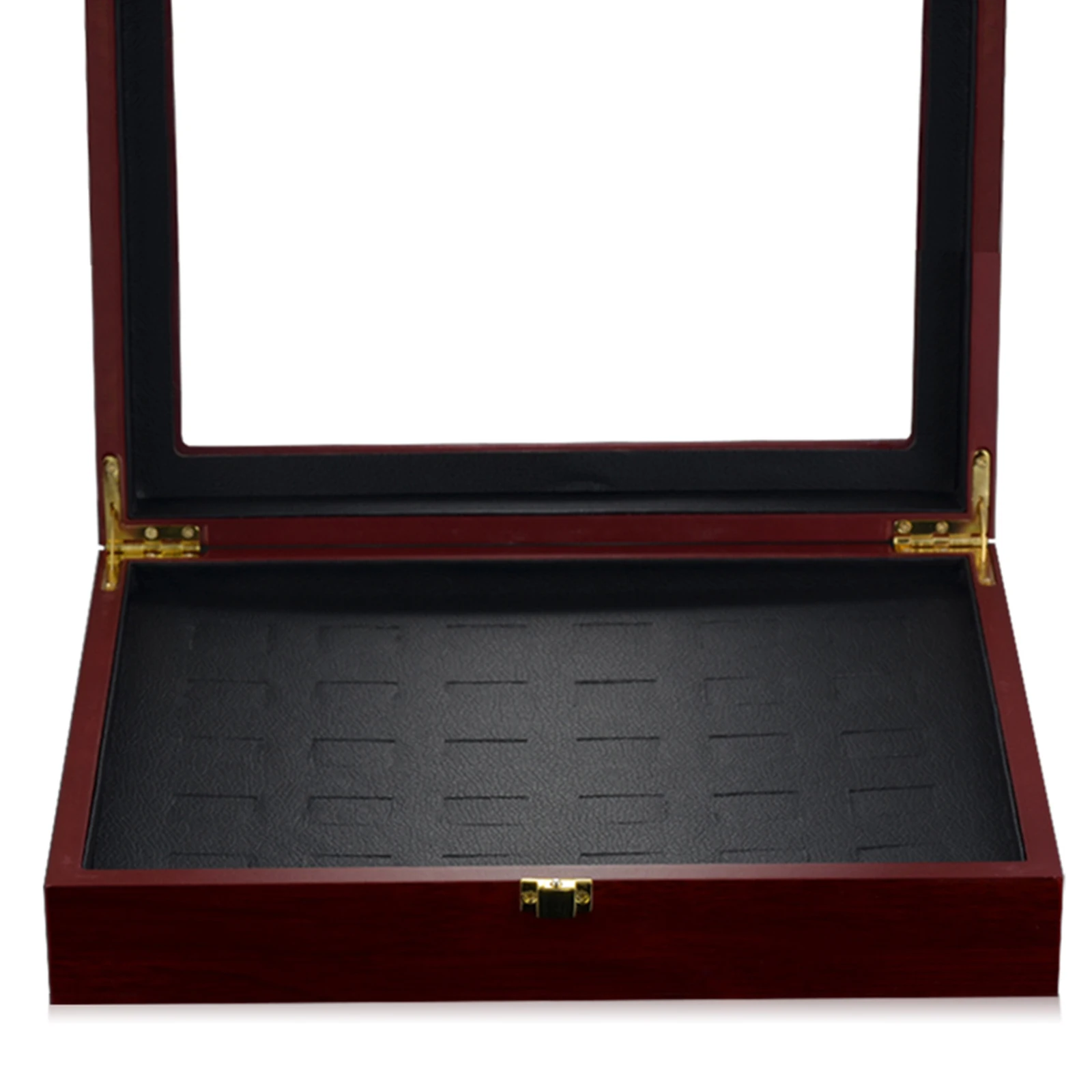 Portable Wide Slot Grids Championship Heavy Wooden Jewelry Display Organizer Display Box Storage Case Showcase Gifts