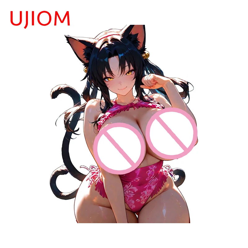 UJIOM Sexy Big Boobs Kuroka Waifu Wall Sticker Eye-catching Creative Computer Cooler Decal Cool Sunscreen Decoration Chambre