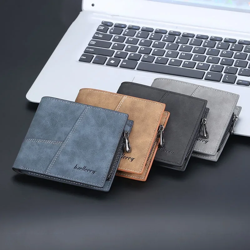 

2024 Men High-capacity Leather Wallet Small Short Multi Slot Photo Wallet for Coins Vintage Wallet Europe America Business Purse