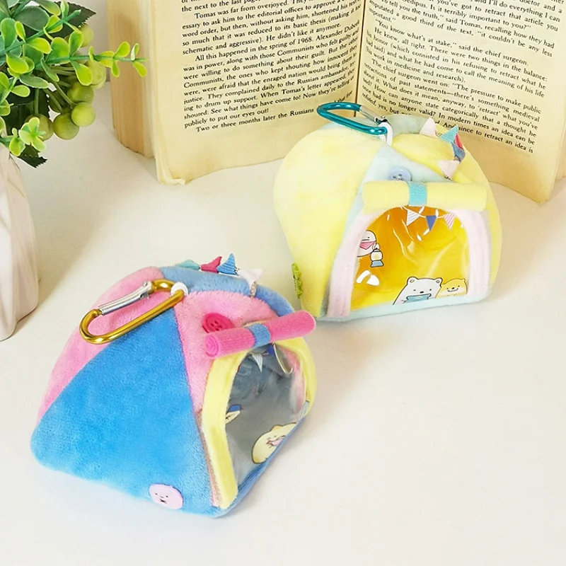 

Mini Pain Bag Coin Purse Keychain Headphone Cable Storage Pouch Cute Tent Plush Portable Money Wallet Creative Desktop Organizer