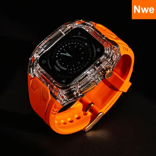 Imagen 1 del producto Correa de reloj RICHARD Mile para iWatch Series 10/Ultra2, 46mm 49mm 45mm 44mm 42mm, funda de cristal + correa de silicona para Serie 9/8/7/SE2