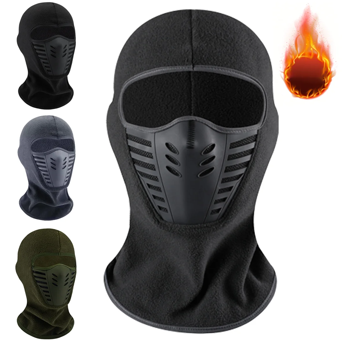 Winter Full Face Thermal Hat Outdoor Motorcycle Riding Windproof Warm Balaclava Cap Ski Cycling Hiking Full Face Mask Headwear