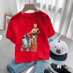 Star Wars Tshirts  Print Disney Darth Vader Kids T Shirt Summer Fashion Cartoons T-shirt Boys Girls Crew Neck Loose Tshirt Top