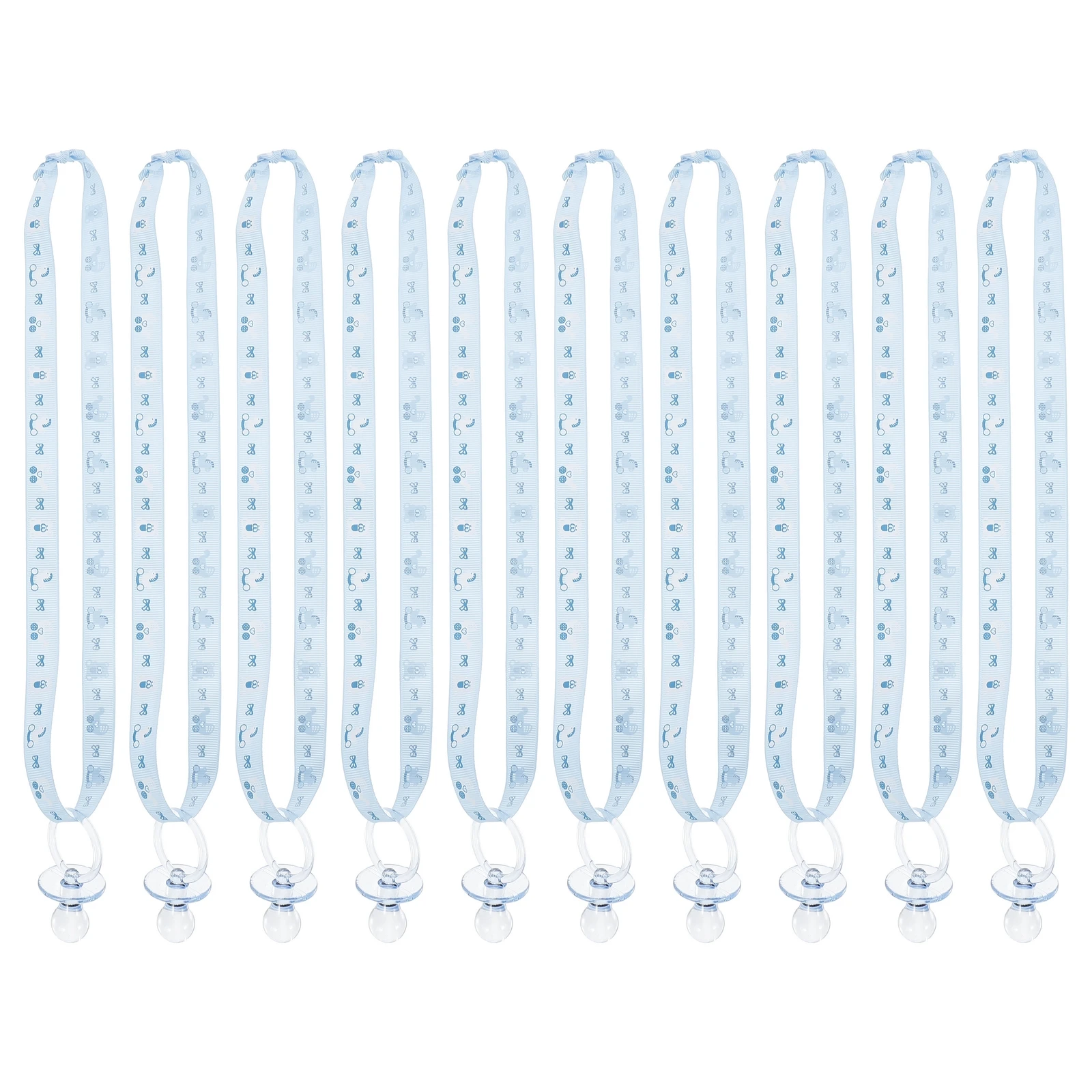 

10pcs Pacifier Necklace Acrylic Chain Nipple Hanging Decoration Gender Shower Game Props Ribbon Necklace