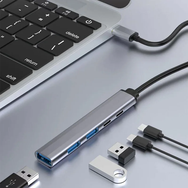 Type C HUB 5 Port USB Converter USB 3.0 USB 2.0 PD Charging Adapter Data Cable Splitter Power Supply Dock USB Disk Read Dongle