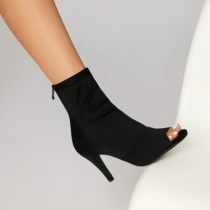 Sexy Jazz Dance Heels Pointed Toe Stiletto Latin Shoes Women High Heels Boots