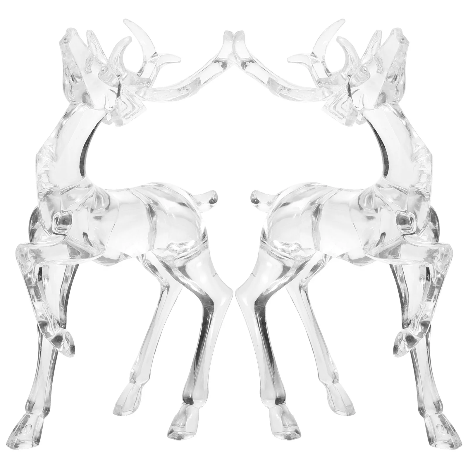 

Christmas Decor Transparent Standing Reindeer Pendant Home Ornaments Decorations 2pcs Tree