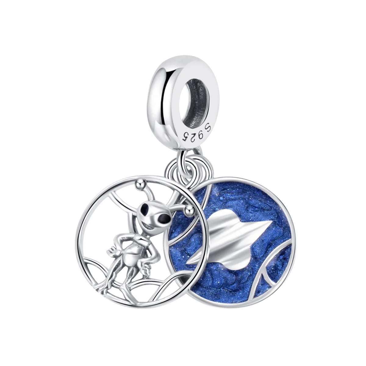 

PANQDIY 925 sterling silver amulet Alien Pendant Charming jewelry, suitable for original DIY bracelet accessories
