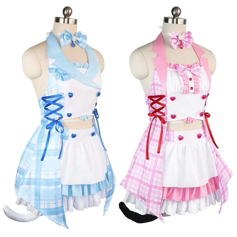 

Аниме Nekopara Vanilla Chocola Косплей Костюм Nekomimi Paradise женский сексуальный Kawaii Лолита с принтом наряд горничной карнавальный костюм