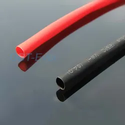 5 Meter 1/2/3/4/5/6/8mm Black/Red Heat-shrink Tubing Thermoresistant Tube Heat Shrink Wrapping Cable Insulation Sleeving