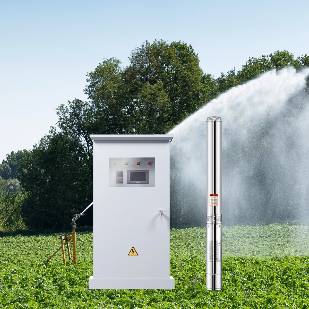 VEICHI Customized AC DC Hybrid Solar Submersible Pump Solar Water Pumping System Design For Farm Irrigation