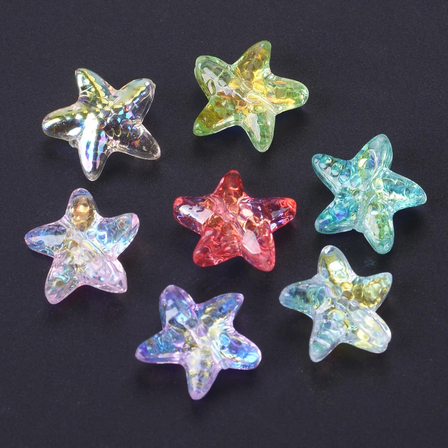 

10pcs Glossy Starfish Star Shape 14x15mm Crystal Glass Loose Beads For Jewelry Making DIY Earring Findings Crafts Supplies