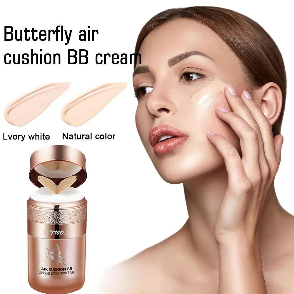 30g Butterfly Puff Air Cushion BB CC Cream Isolation Natural Face Oil Concealer Breathable Control Moisturizing Base Makeup Z6S4