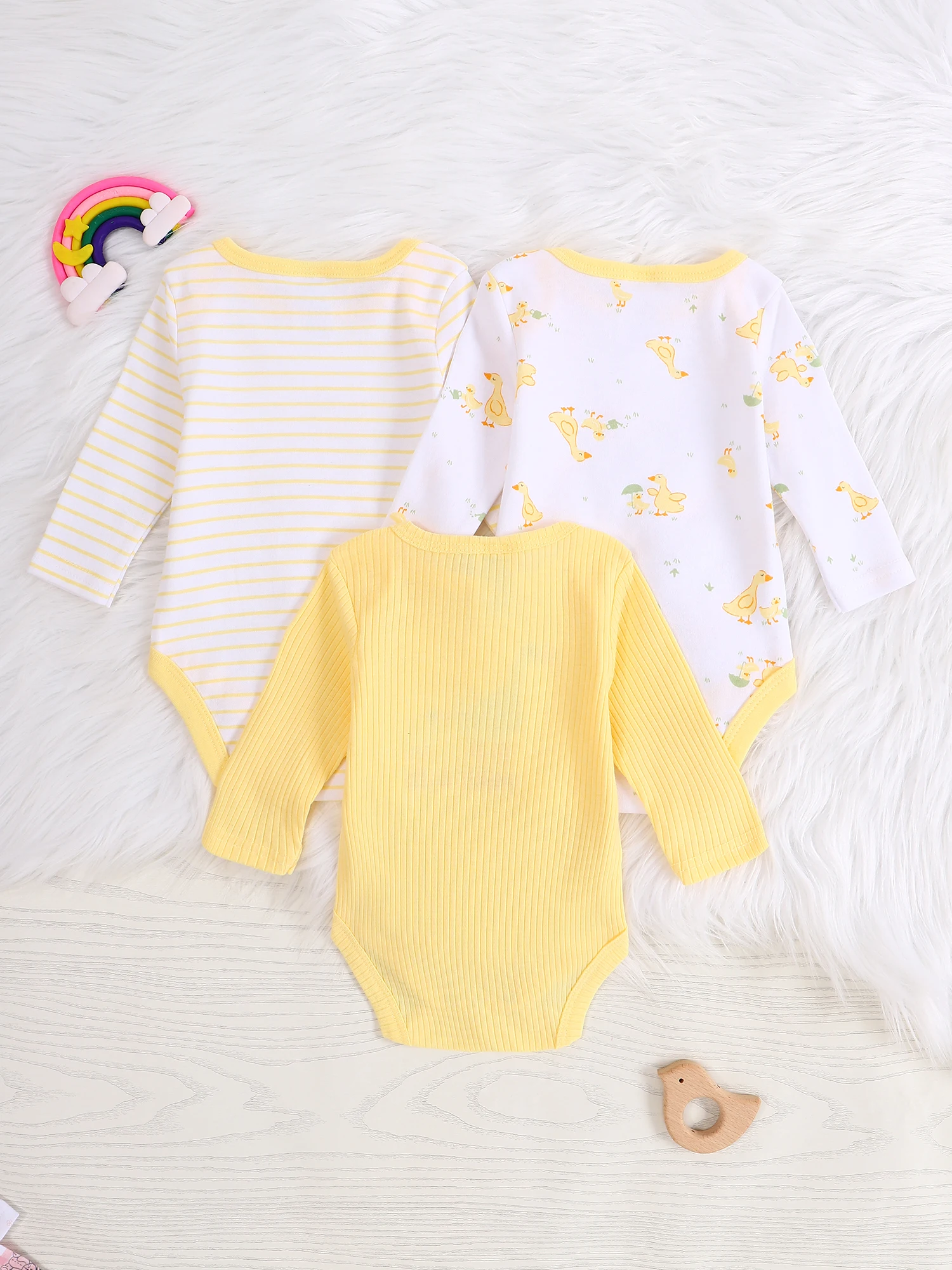 3PCS Baby Girl Onesie New Style Baby Girl Clothes Spring/Autumn Long-Sleeved Onesie Cotton Fabric Suitable for 0-9 Months