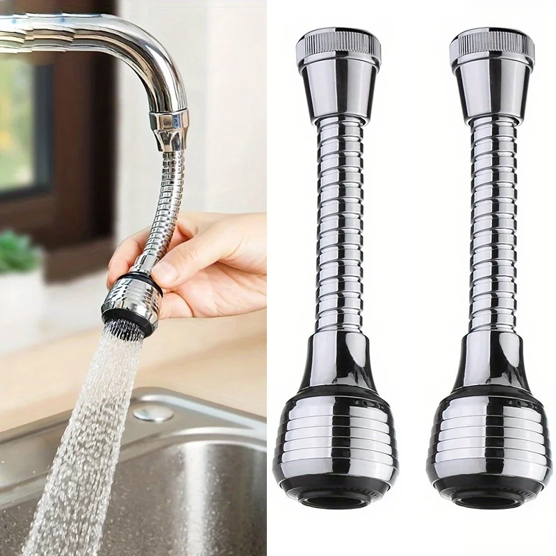 2pcs, 360° Rotating Faucet Extender, Dual Spray Modes (Powerful/Stream), Anti-Splash Design - Durable ABS Material