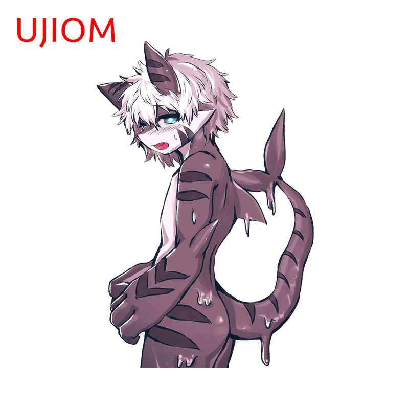 UJIOM 13cm X 8.8cm Squatting Auropupillary Furry Cute Wall Stickers Creative Kitchen Cupboard Decal Room Decoration Accessories