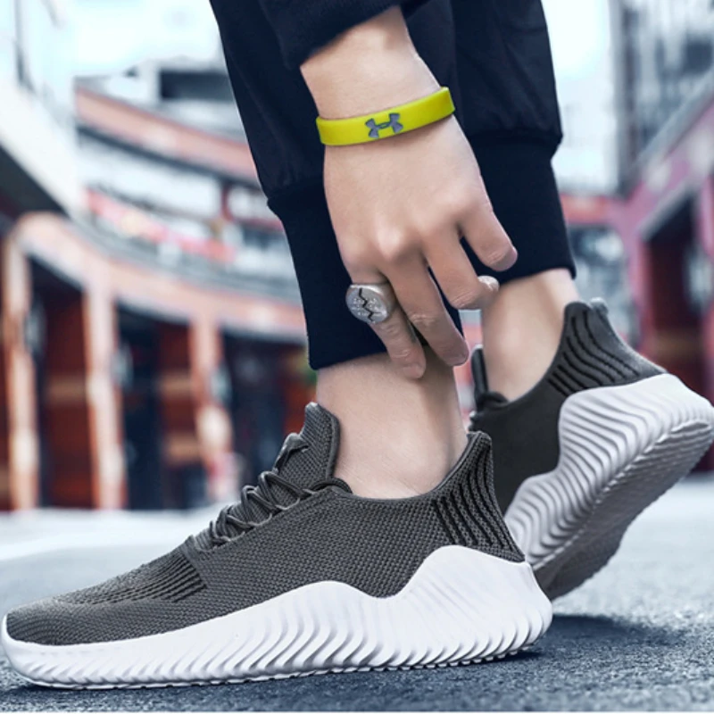Men Lightweight Casual Shoes Non-slip Lace Up Platform Men Shoes Comfortable Breathable Mesh Sneakers Zapatillas Hombre 2024