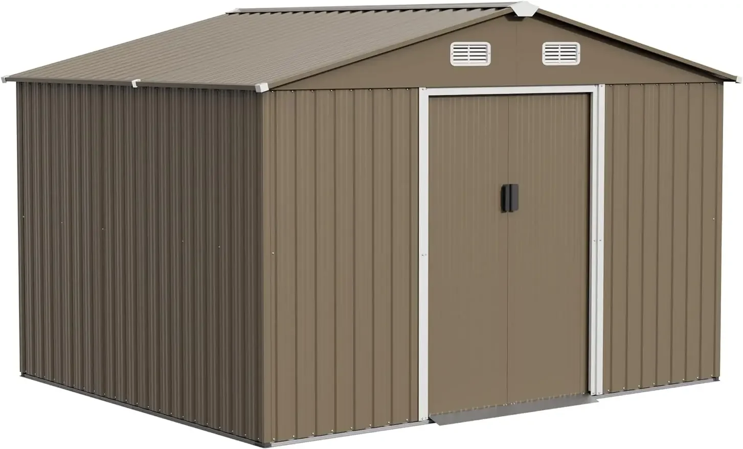 10FT x 8FT Outdoor Storage Shed,Waterproof, Lockable Door Metal Tool Shed with Sliding Door and Air Vents,Storage House