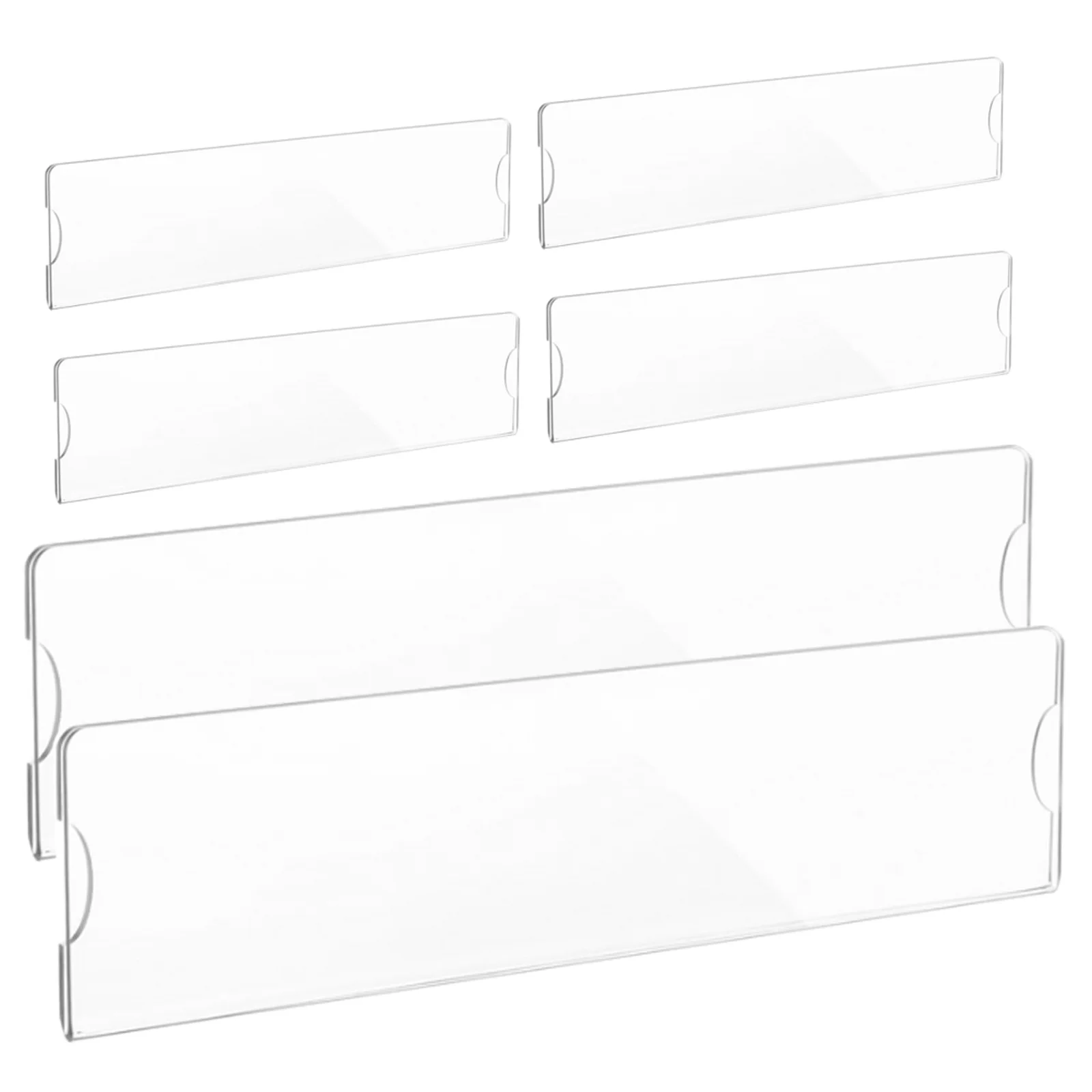 

6pcs Acrylic Name Plate Holder Clear Door Wall Desk Frame For Office Classroom Label Holders Tag Holders Shelf Label Holder